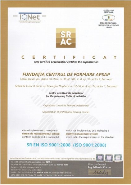 Certificat ISO